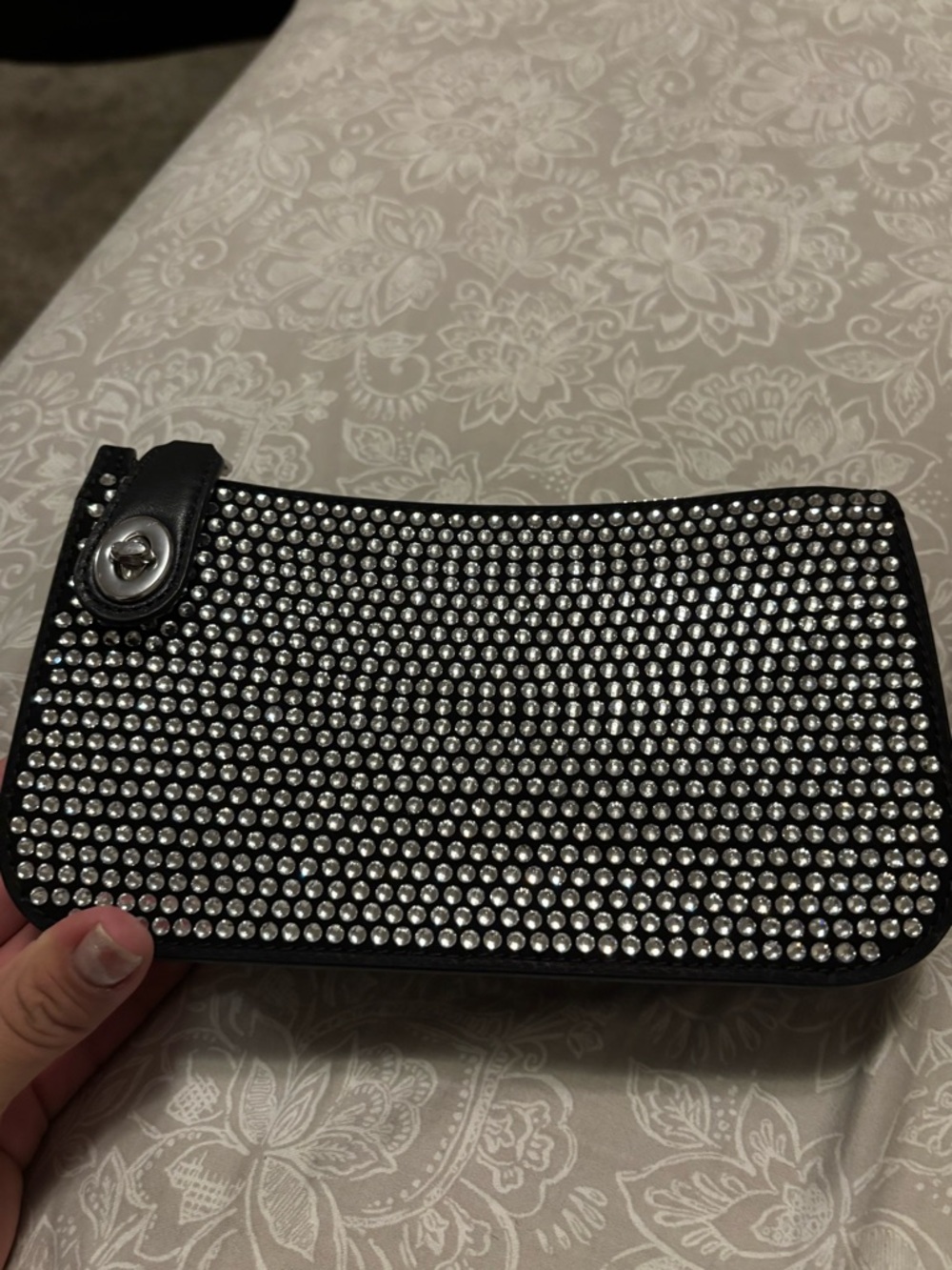 Coach Black Crystal-Studded Shoulder Bag